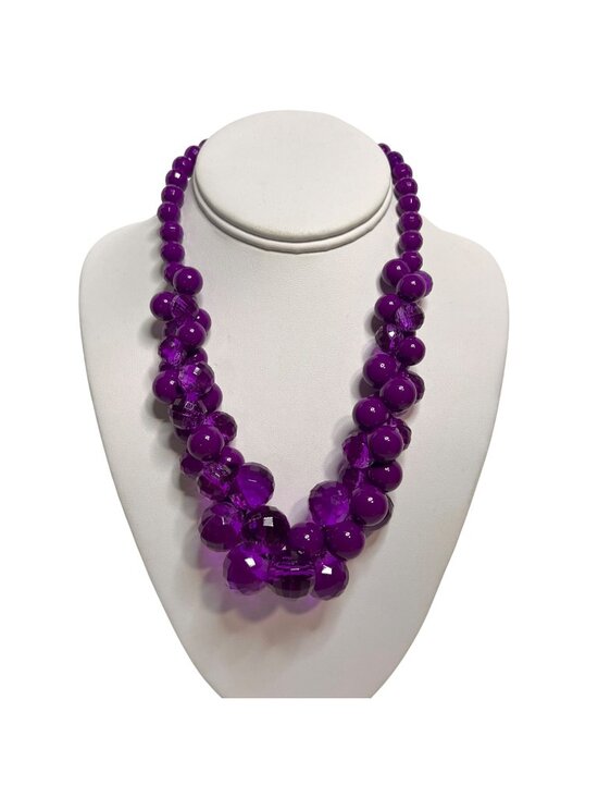 Unknown Jewelry - Purple Bauble Statement Necklace (6330)